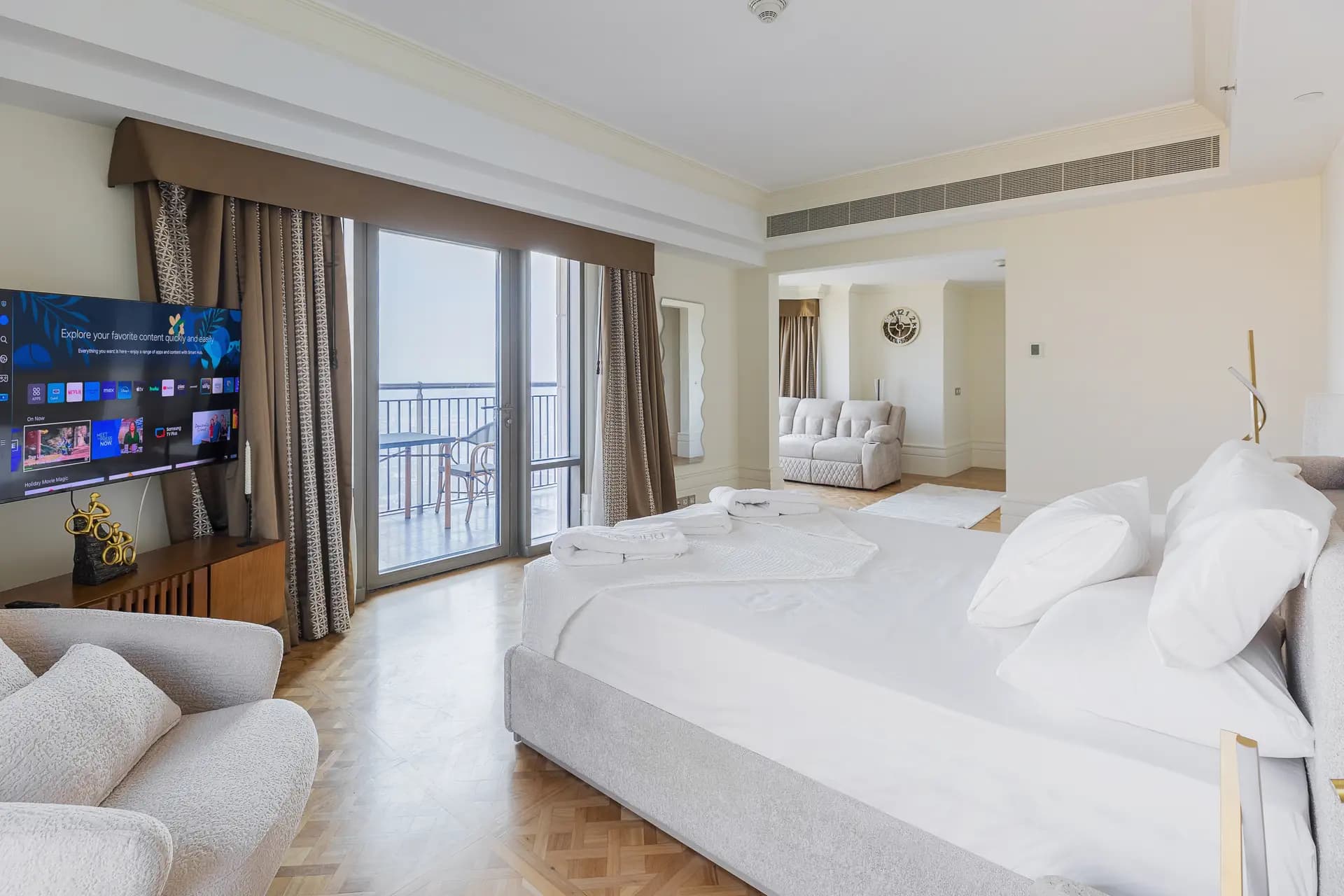Living room of a premium furnished apartment in Cairo